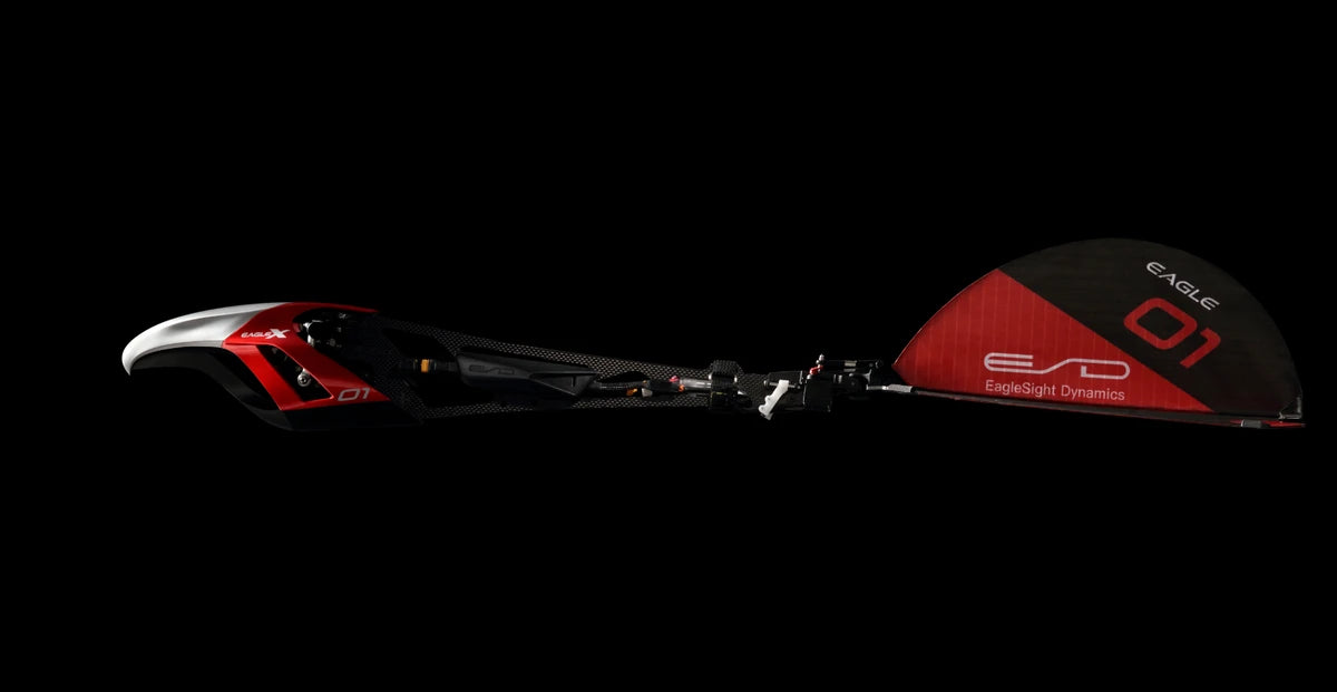 Side view of EAGLE X showing its carbon-fiber central frame