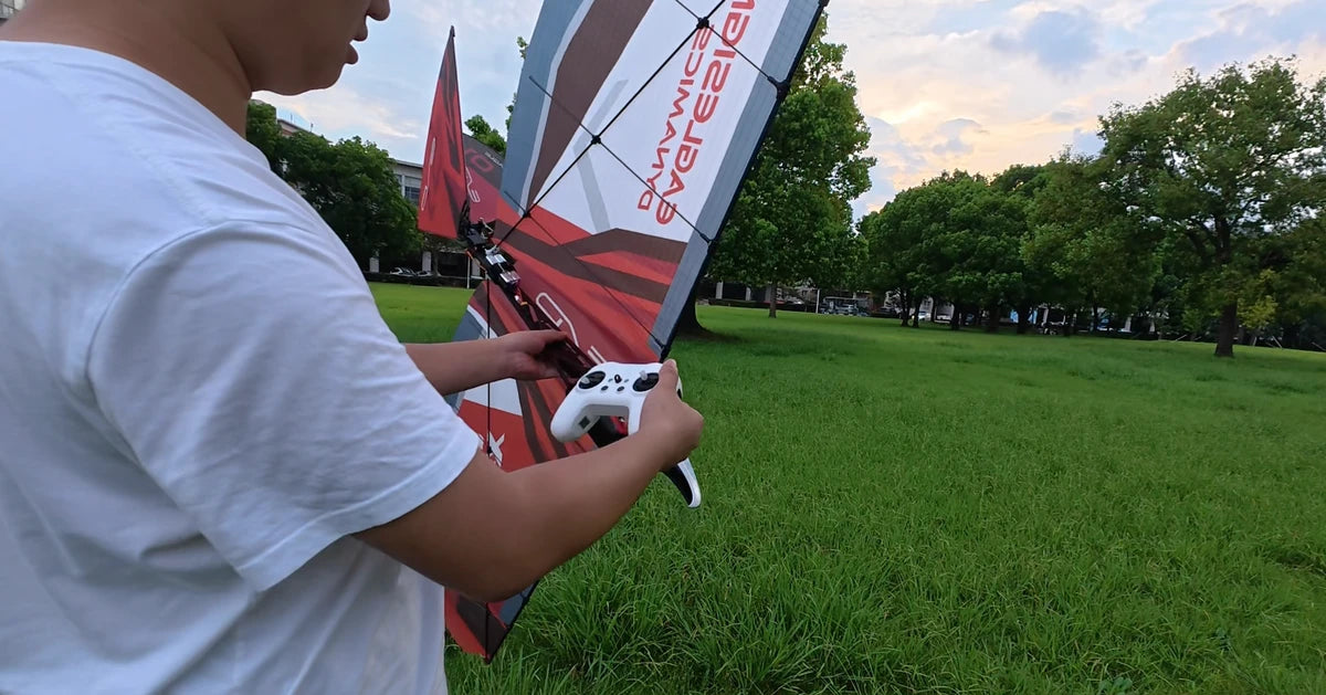 Pilot holding EAGLE X and a controller before launch