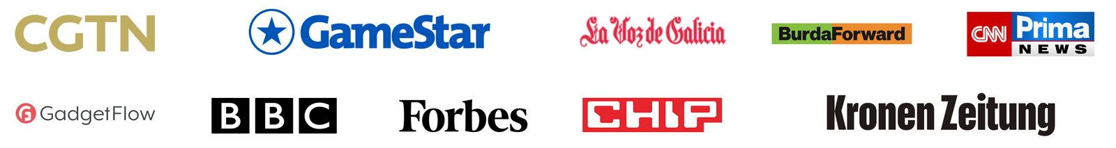 Media logos featured on the ESD homepage