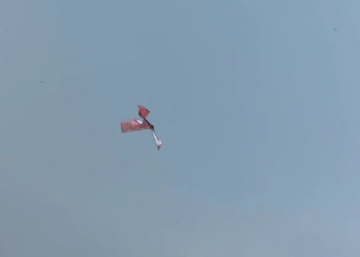 EAGLE X turning against an open sky